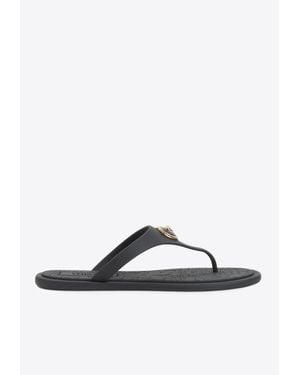 Versace Alia Rubber Thong Sandals - Gray