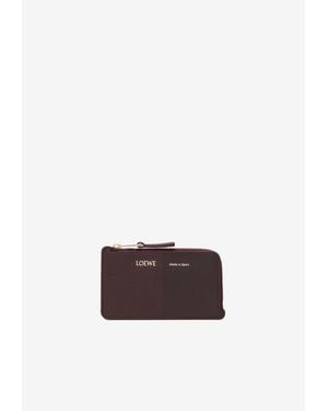 Loewe Logo Stamp Zip Cardholder - White