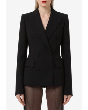 Dolce & Gabbana Double-Breasted Wool Blazer - Black