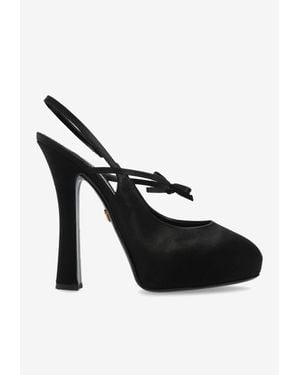 Dolce & Gabbana Vally 105 Slingback Platform Pumps - Black
