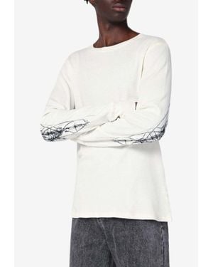 Basketcase Gallery War Printed Crewneck Sweater - Natural