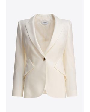 McQueen Single-Breasted Buttoned Jacket - Natural