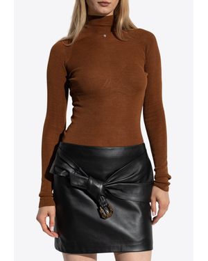 Versace Turtleneck Long-Sleeved Sweater - Brown