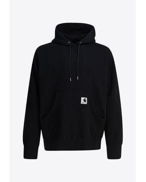 Sacai X Carhartt Wip Logo Patch Hooded Sweatshirt - Blue