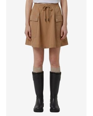 Moncler A-Line Mini Skirt - Natural