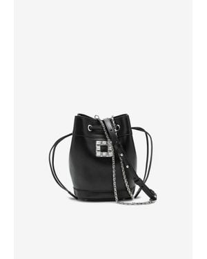 【Roger Vivier】Black leather bucket bag Tres Vivier Tres Vivier leather bucket bag in black - Roger Vivier