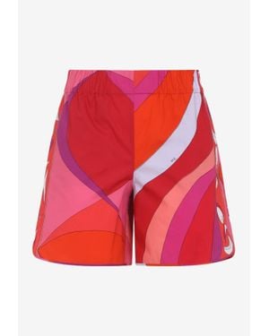PUCCI Pesci-Printed Mini Shorts - Red