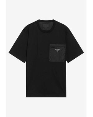 Prada Triangle Logo Pocket T-Shirt - Black