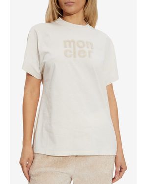 Moncler Fleece Logo T-Shirt - White