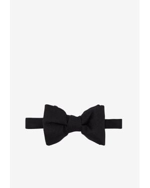 Tom Ford Logo Embroidered Bow Tie - Black