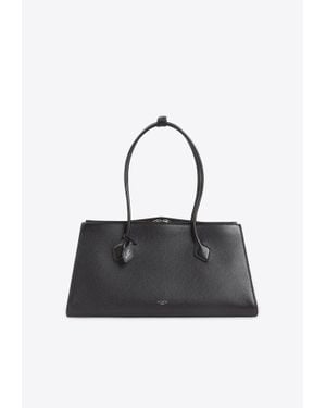 Alaïa Le Teckel Grained Leather Tote Bag - Black