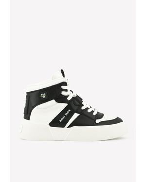 Naked Wolfe Phantom High-Cut Leather Sneakers - Black