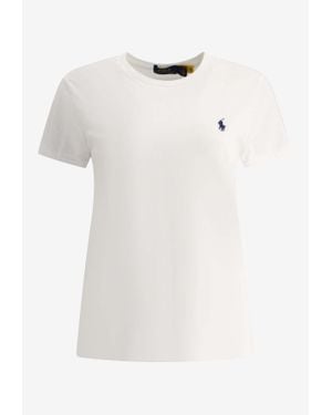 Polo Ralph Lauren Logo Embroidered T-Shirt - White