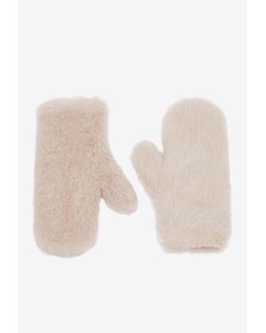 Max Mara Ombrat Teddy Mittens - Natural