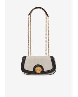 Chloé Horse Medal Canvas Crossbody Bag - White