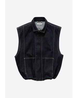 1989 STUDIO Zip-Up Denim Vest - Blue