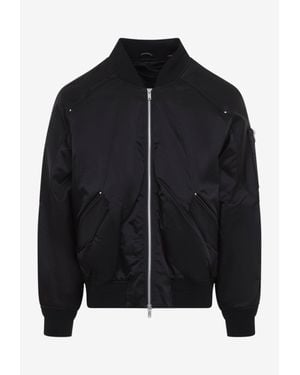 Moose Knuckles Georgie Satin Hooded Bomber Jacket - Black