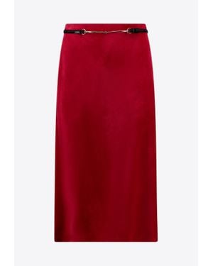 Gucci Fuchsia Velvet Skirt in Red | Lyst