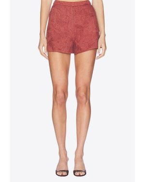 AMUR Kailana Raffia Shorts - Red