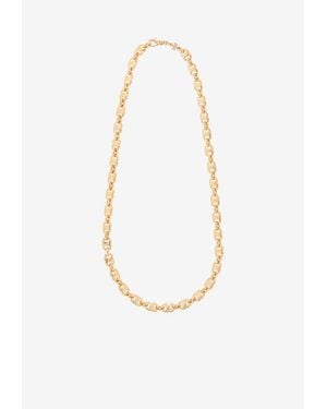 Tory Burch Logo Brass Necklace - White