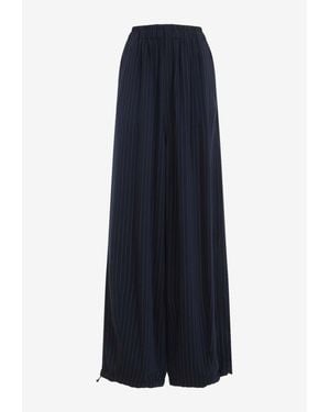 Frankie Shop Oakdale Pinstripe Wide-Leg Trousers - Blue