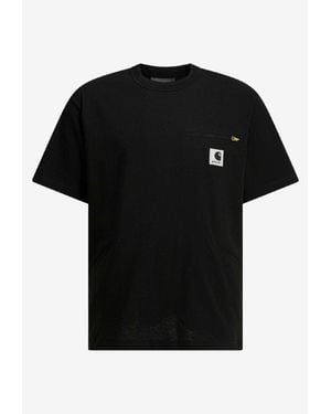 Sacai X Carhartt Wip Logo Patch Jersey T-Shirt - Black