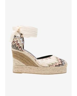 Missoni Eva 100 Chevron Knit Espadrille Wedge - Natural