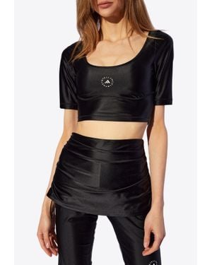 adidas By Stella McCartney Cut-Out Cropped Top - Black