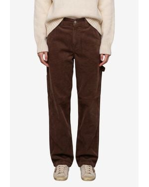 Haikure Mid-Rise Corduroy Cargo Jeans - Brown