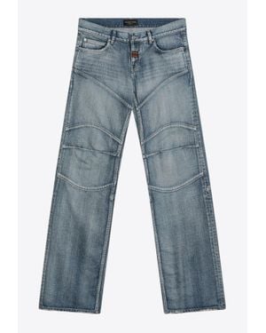 Balenciaga Washed Wide-Leg Jeans - Blue