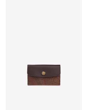 Etro Paisley Jacquard Bi-Fold Wallet - White