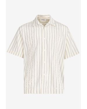 Jil Sander Short-Sleeved Stripe Shirt - White