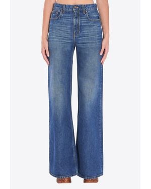 Chloé Wide-Leg Faded Jeans - Blue