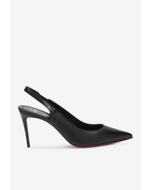 Christian Louboutin Sporty Kate 85 Nappa Leather Slingback Pumps - Black