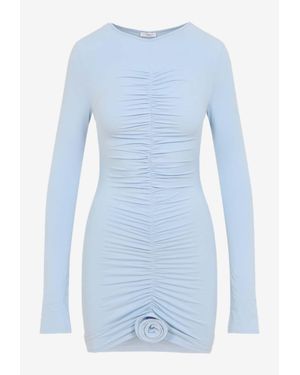 LaRevêche Lillibet Ruched Mini Dress - Blue