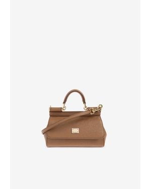 Dolce & Gabbana Small Sicily Leather Handbag - White