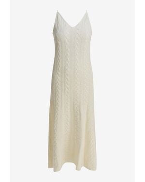 Thelaurent Cable-Knit Midi Dress - White