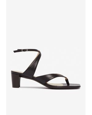 Lemaire 50 Nappa Leather Thong Sandals - Metallic