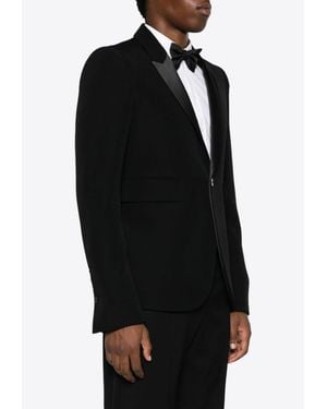 SAPIO Single-Breasted Tuxedo Wool Blazer - Black