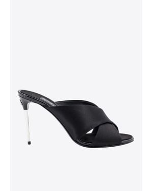 Dolce & Gabbana Keira 85 Satin Mules - Black