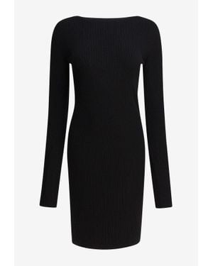 Rick Owens Wool Sheath Dress With Cut-Out - Black