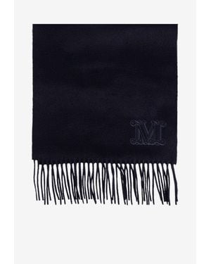 Max Mara Dalia Textured Blend Scarf - Blue