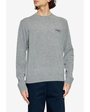 Givenchy Ribbed Logo Sweater - Gray