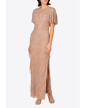 Aidan Mattox Beaded Maxi Dress - Pink