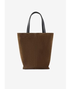 Phoebe Philo Pot Cabas Suede Tote Bag - Brown