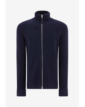 Maison Margiela Zip-Up Knit Cardigan - Blue