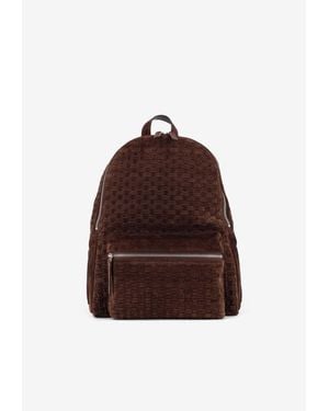 Orciani Woven Suede Leather Backpack - Brown