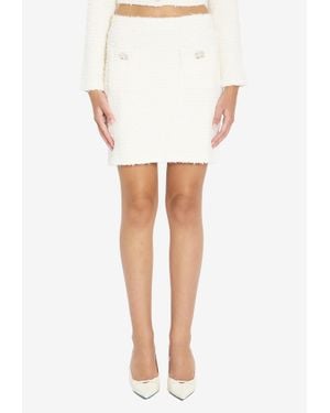 ミニスカート Self Portrait Ivory Boucle Mini Skirt Self-Portrait Ivory Boucle Mini Skirt in Natural | Lyst