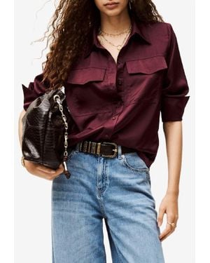 Ba&sh Canoli Flowing Long-Sleeved Shirt - Red