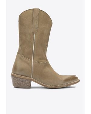 Moma Leather Ankle Boots - Natural